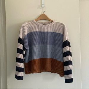 Wishlist Color Block Wide Sleeve Sweater